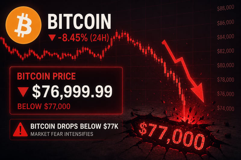 Bitcoin Falls Below $77K as U.S.-Iran Tensions and Inflation Fears Spark Risk-off Sentiment