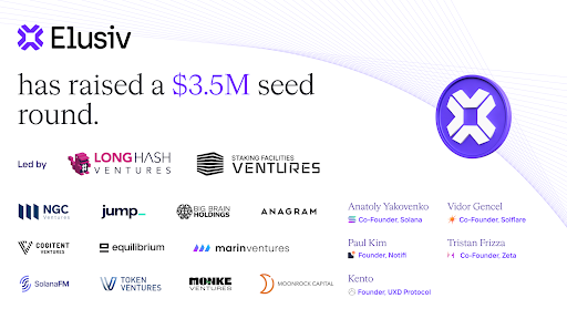 LongHash Ventures, Staking Facilities Ventures Co-lead Elusiv’s $3.5 Million Funding Round